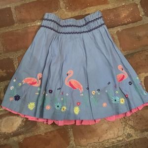 Monsoon Girls Flamingo Skirt SIZE 12-13 Yrs Elastic Waistband
